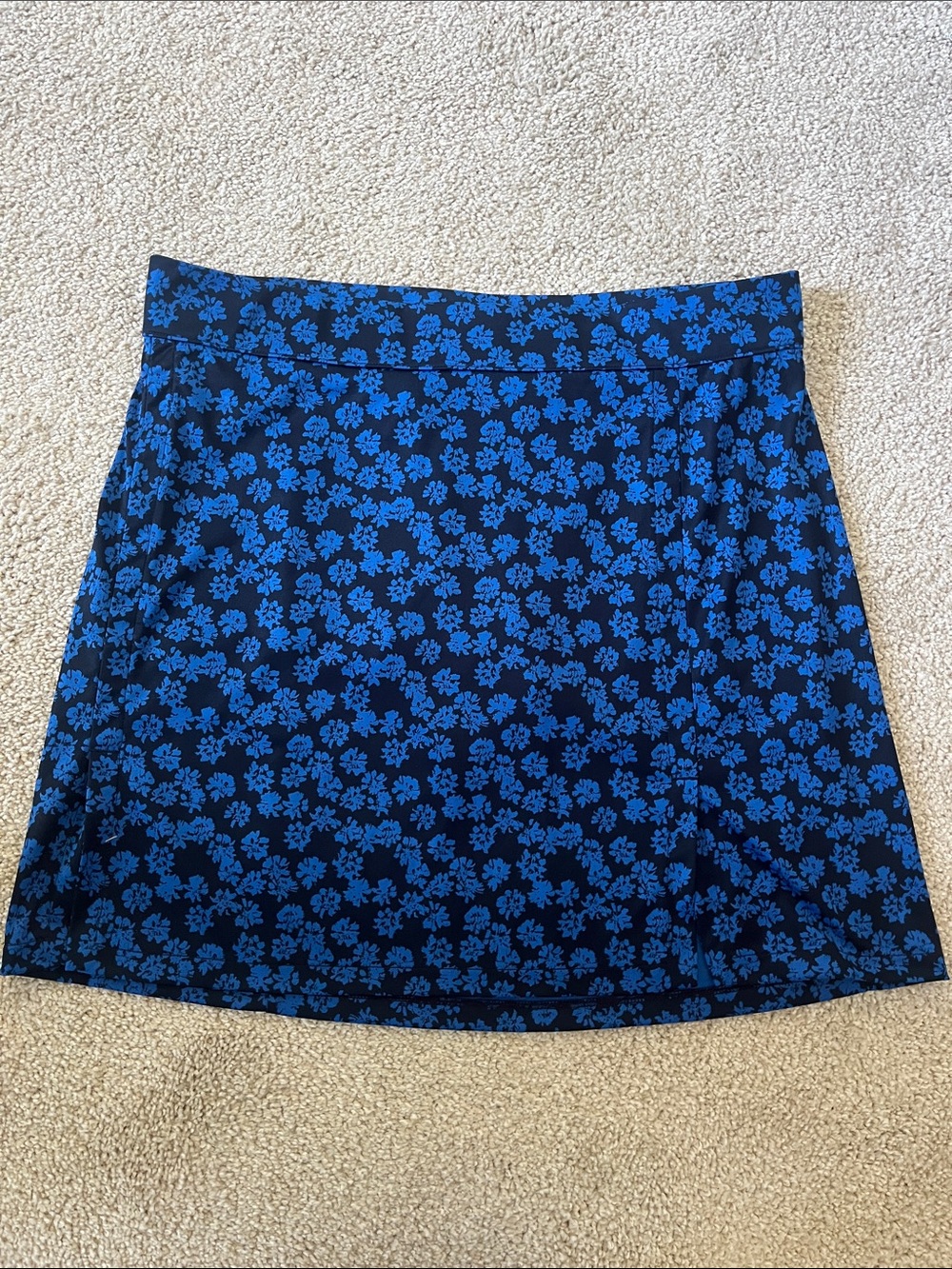 Blue Floral Women’s Skort with Smooth Waistband